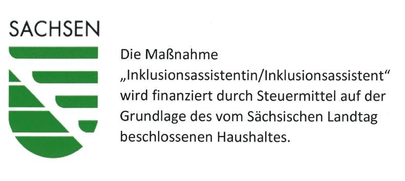 Eine Informationsgrafik erklärt die Finanzierung der Inklusionsassistenten durch den sächsischen Haushalt.
